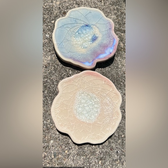 Set of 2 Crackled Glass Coasters - Picture 9 of 9